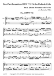 Two-Part Inventions BWV 772-786 for Violin & Cello