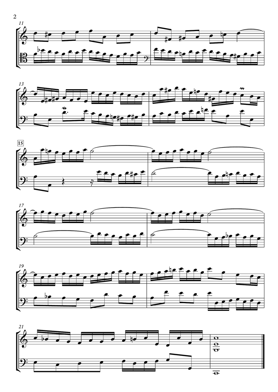 Two-Part Inventions BWV 772-786 for Violin & Cello String Duet scores gallery preview page 2