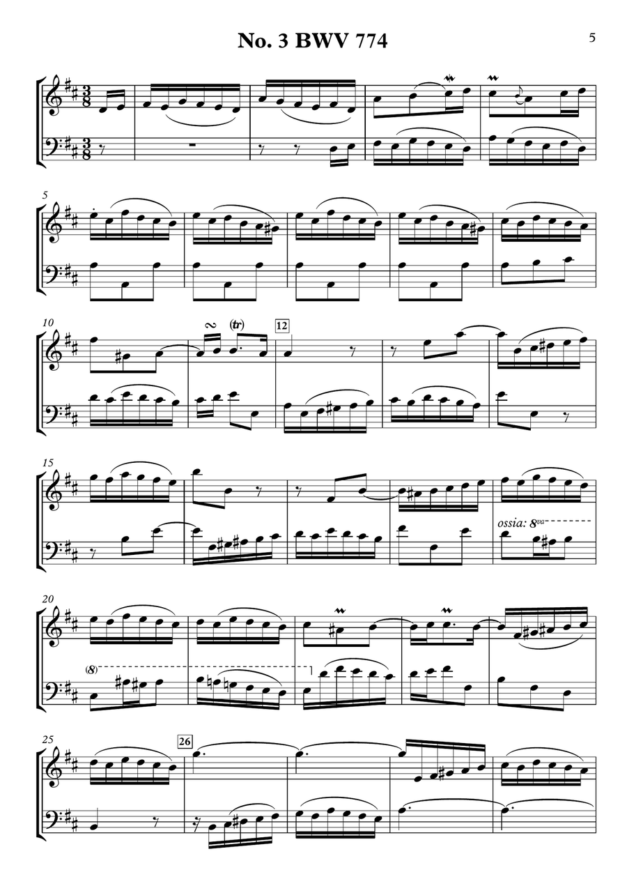 Two-Part Inventions BWV 772-786 for Violin & Cello String Duet scores gallery preview page 5