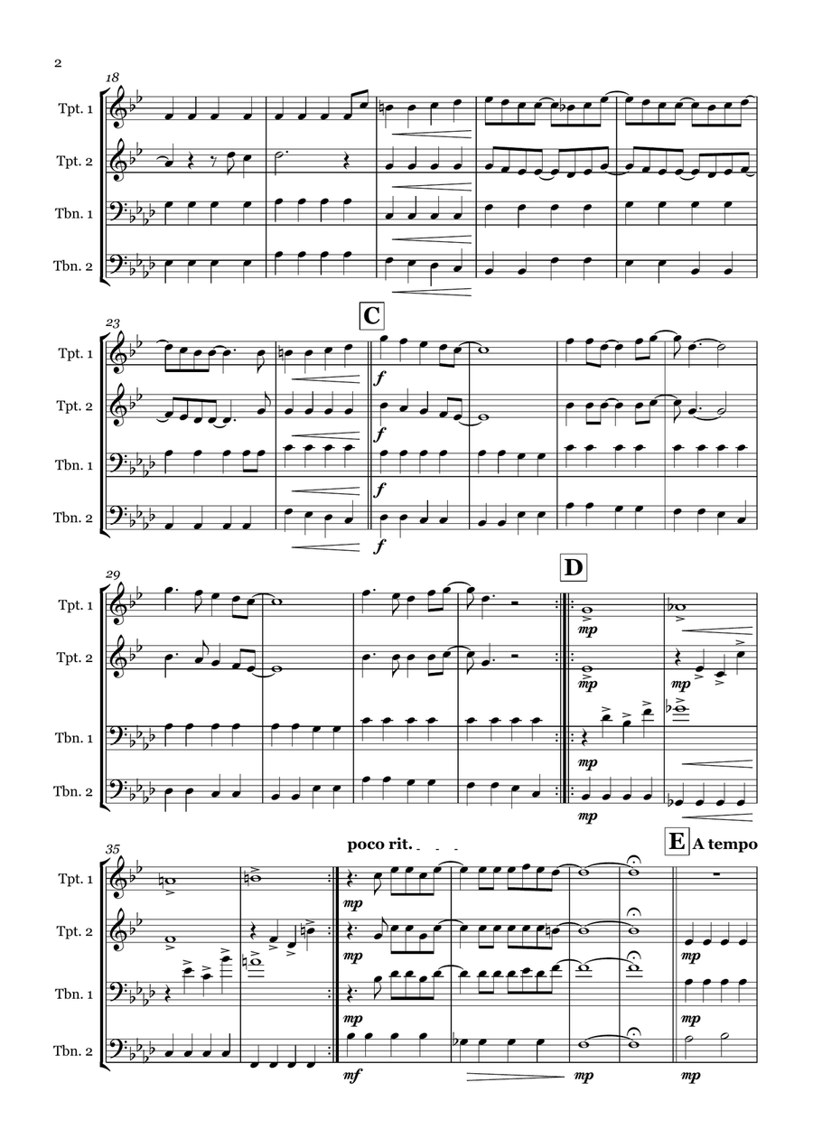 Three Lions Three Lions Brass Quartet scores gallery preview page 2