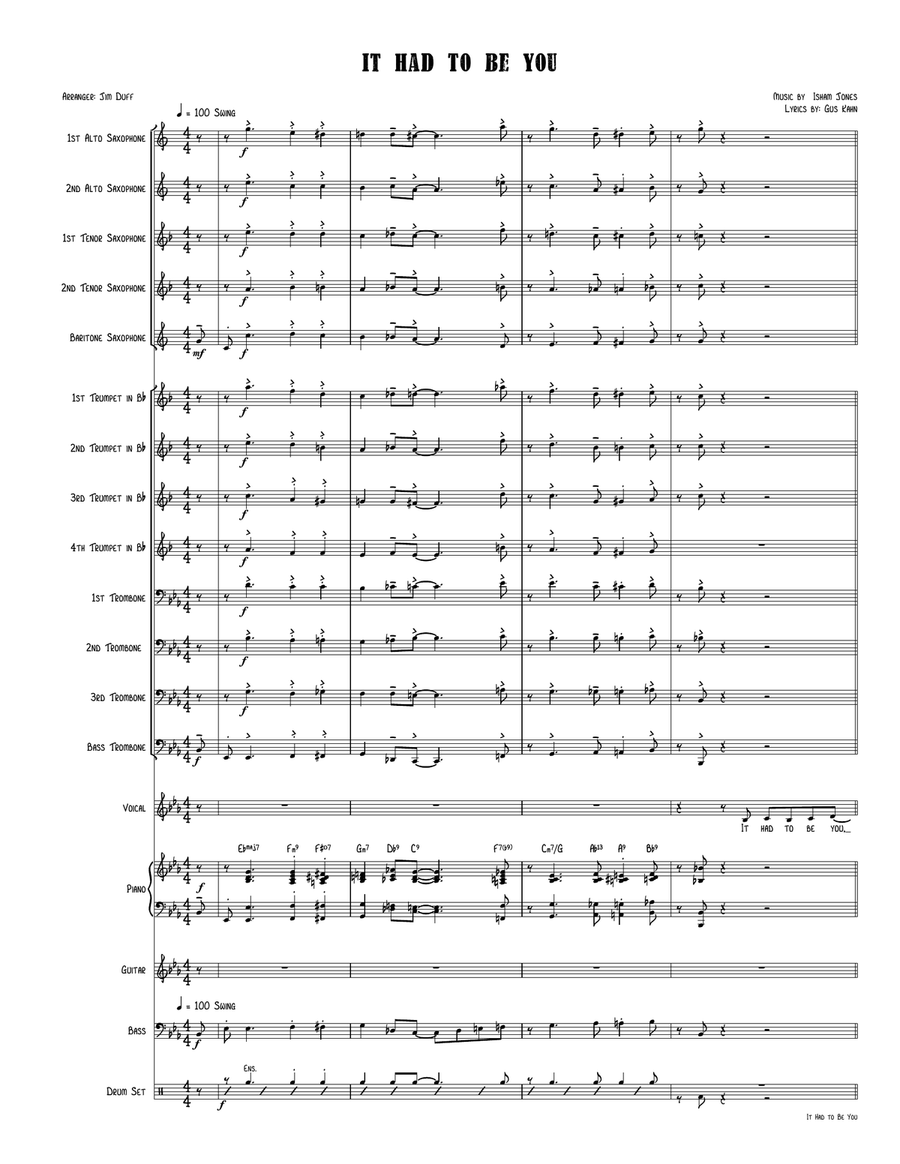 It Had to Be You It Had to Be You Jazz Ensemble scores gallery preview page 1