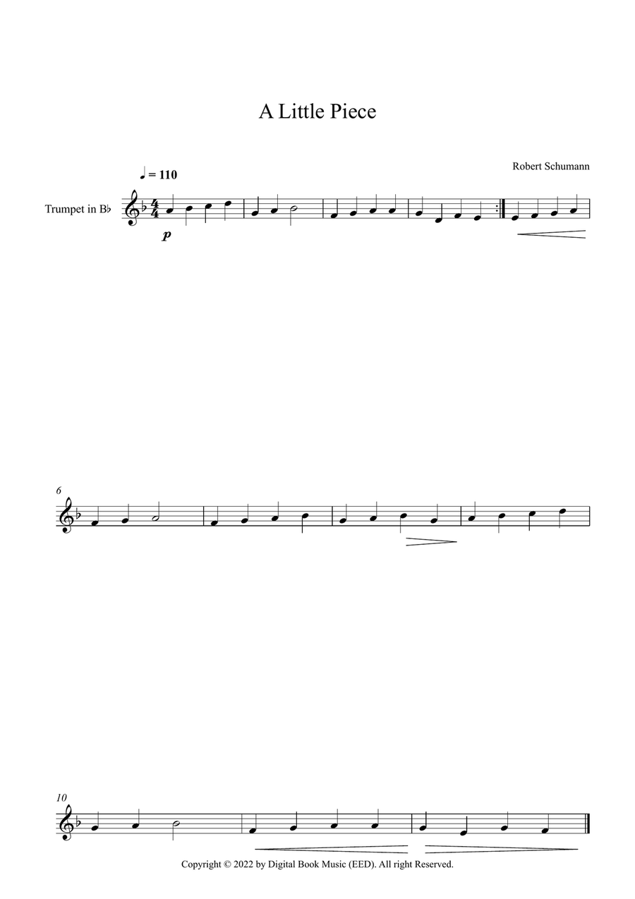 A Little Piece - Robert Schumann (Trumpet) B-Flat Trumpet scores gallery preview page 1