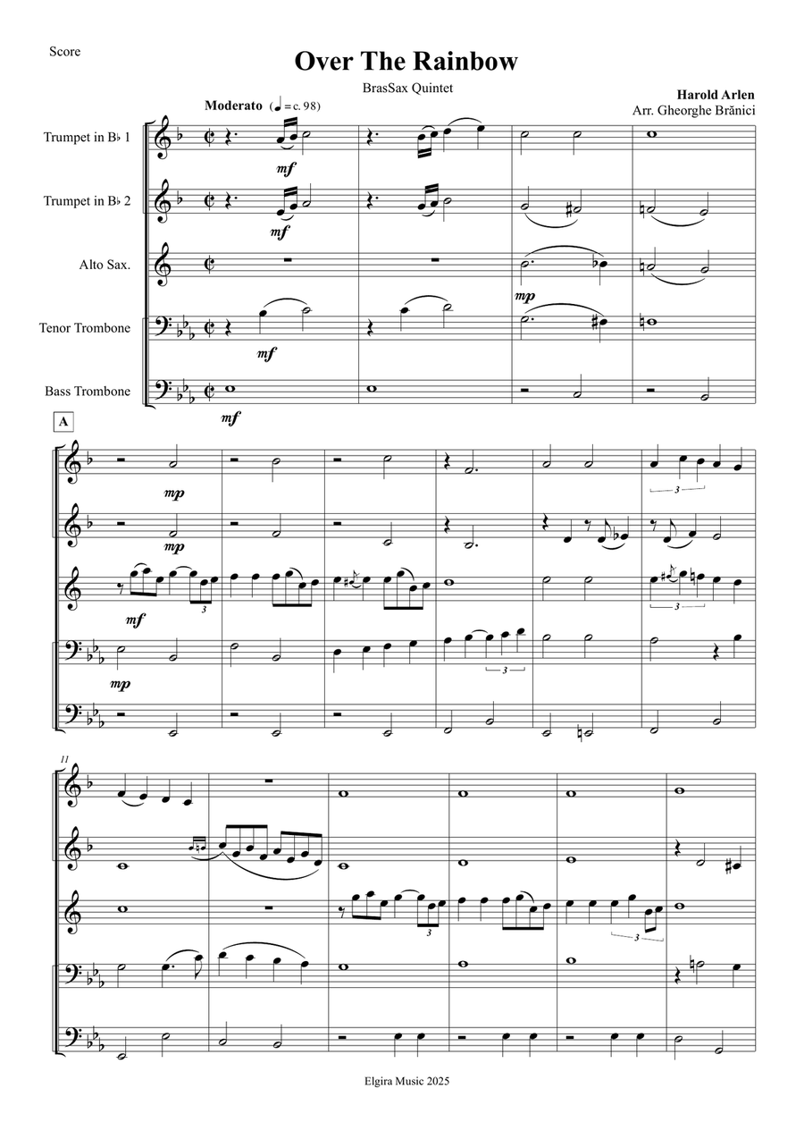 OVER THE RAINBOW OVER THE RAINBOW Small Ensemble scores gallery preview page 1