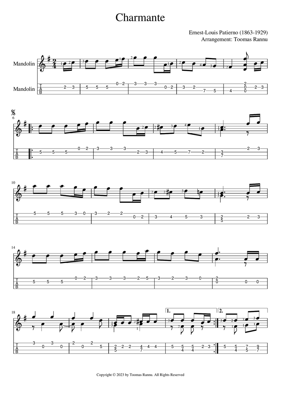 Charmante Charmante Mandolin scores gallery preview page 1