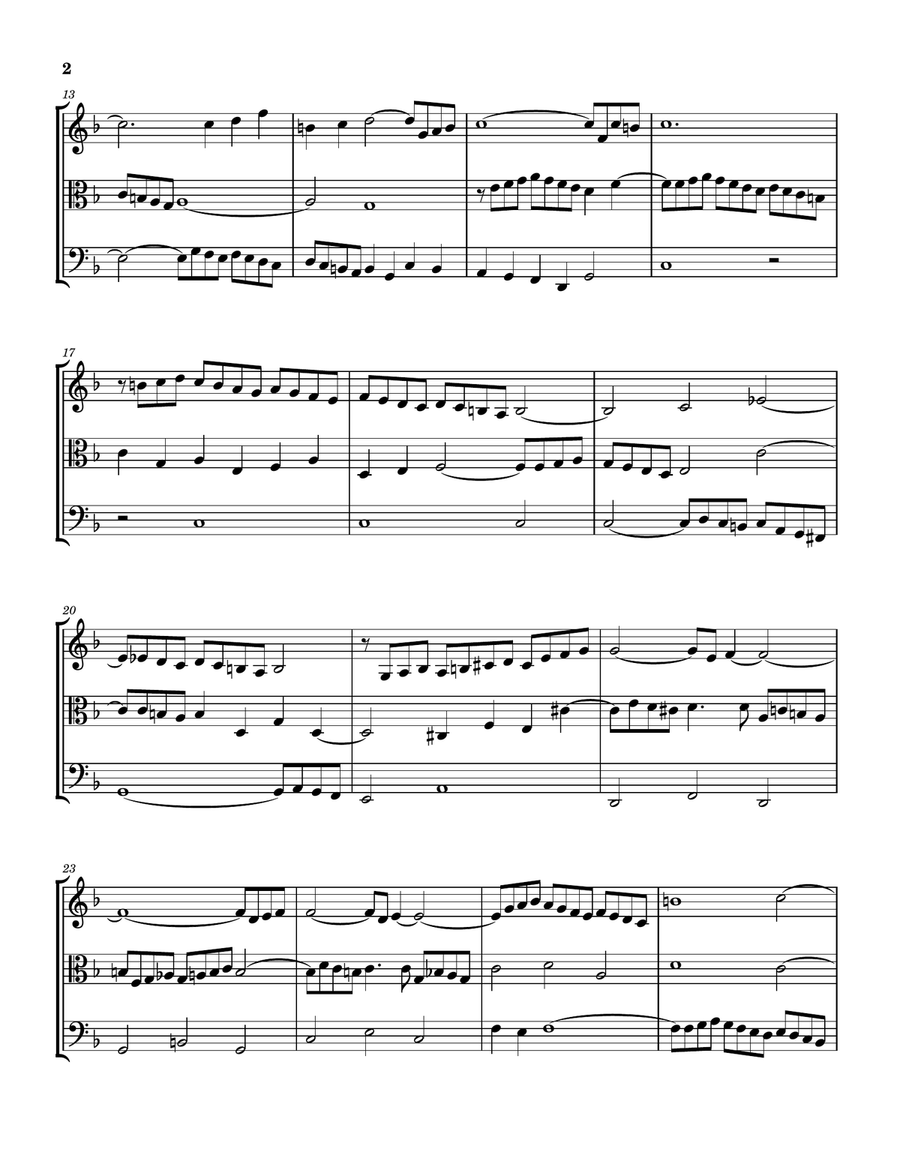 Prelude in F (from Book 2 of the Well-tempered Clavier) String Trio scores gallery preview page 2