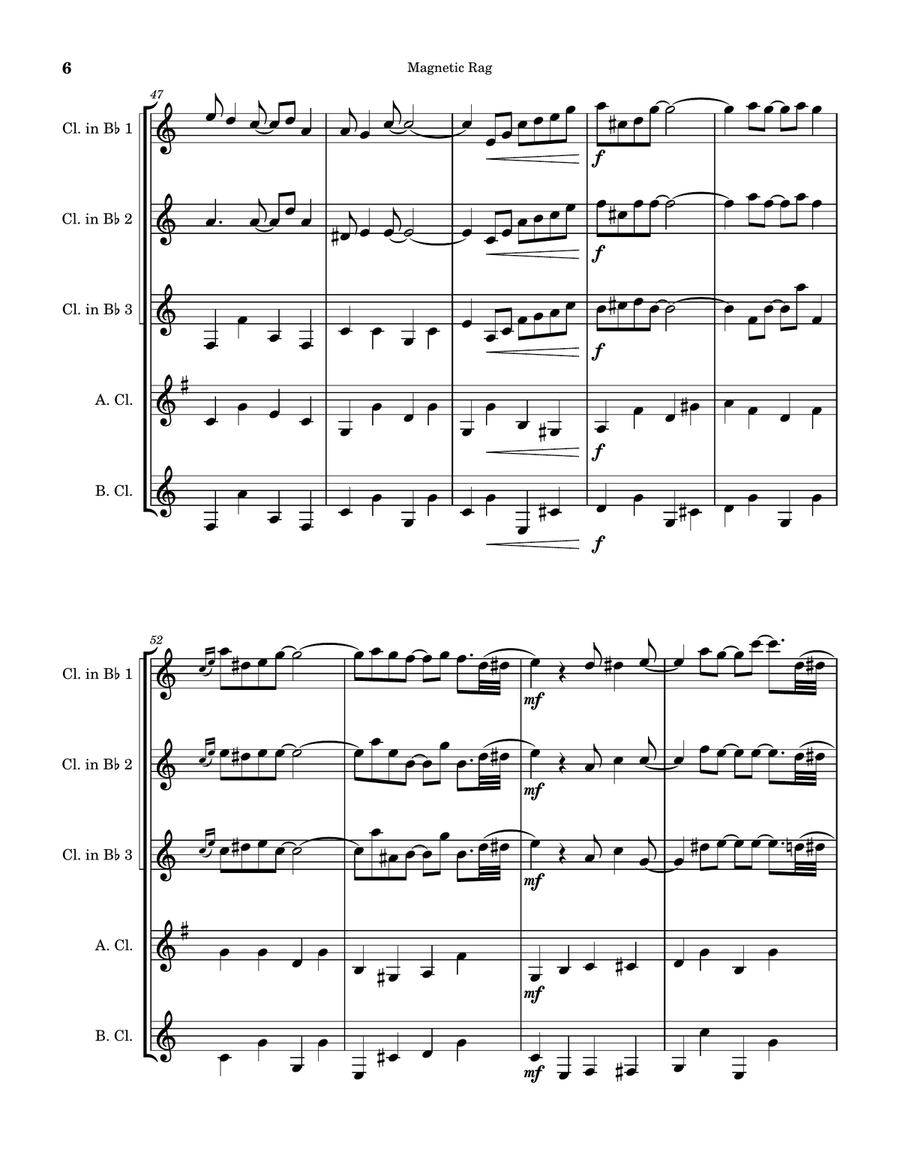 Magnetic Rag Magnetic Rag Clarinet Quintet scores gallery preview page 6