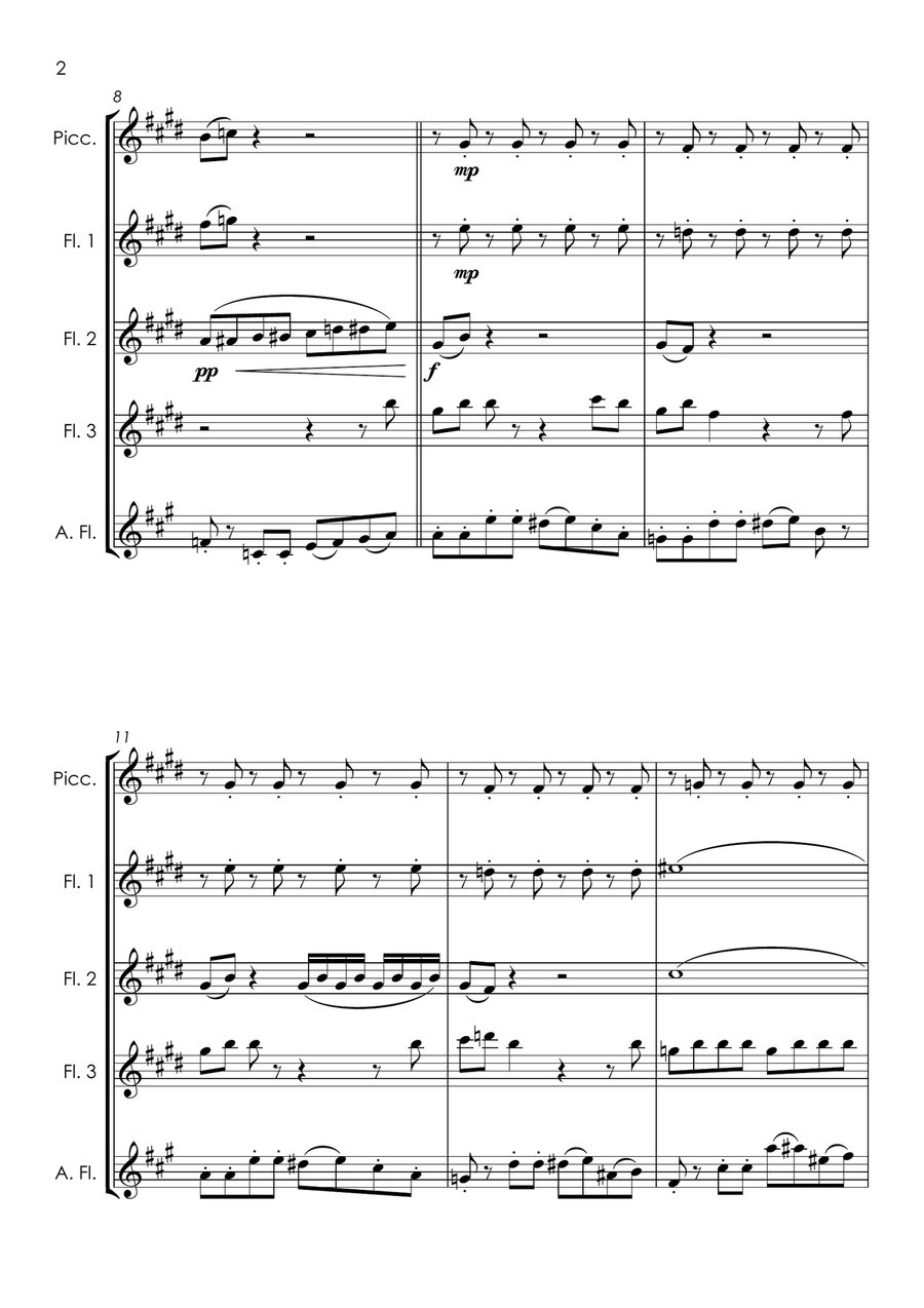 Medley: House Of Fun with Driving In My Car, It Must Be Love, and Return Of The Los Palmas 7 Woodwind Quintet scores gallery preview page 4