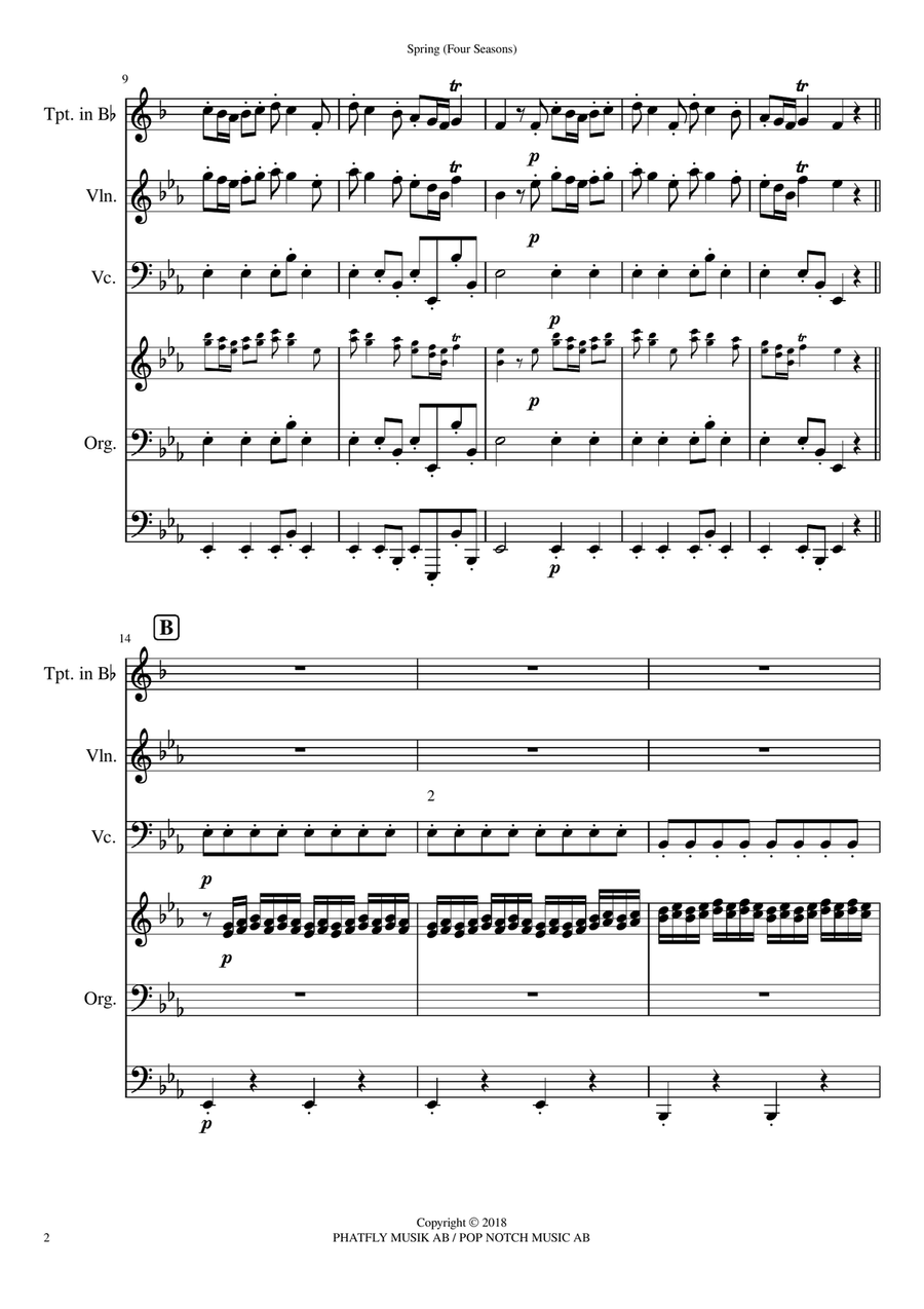 Vivaldi Spring Small Ensemble scores gallery preview page 2
