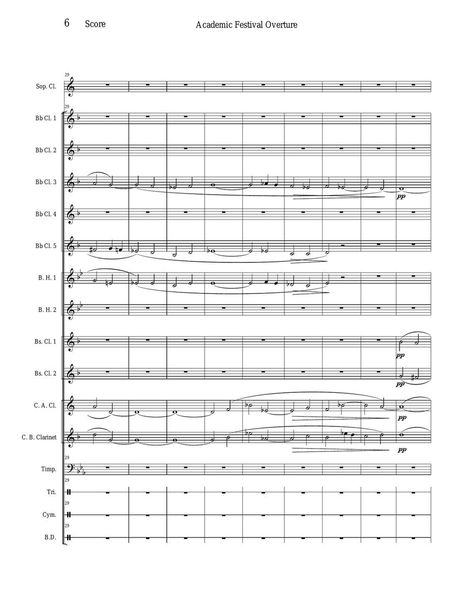 Academic Festival Overture - Opus 80 Clarinet Choir scores gallery preview page 6
