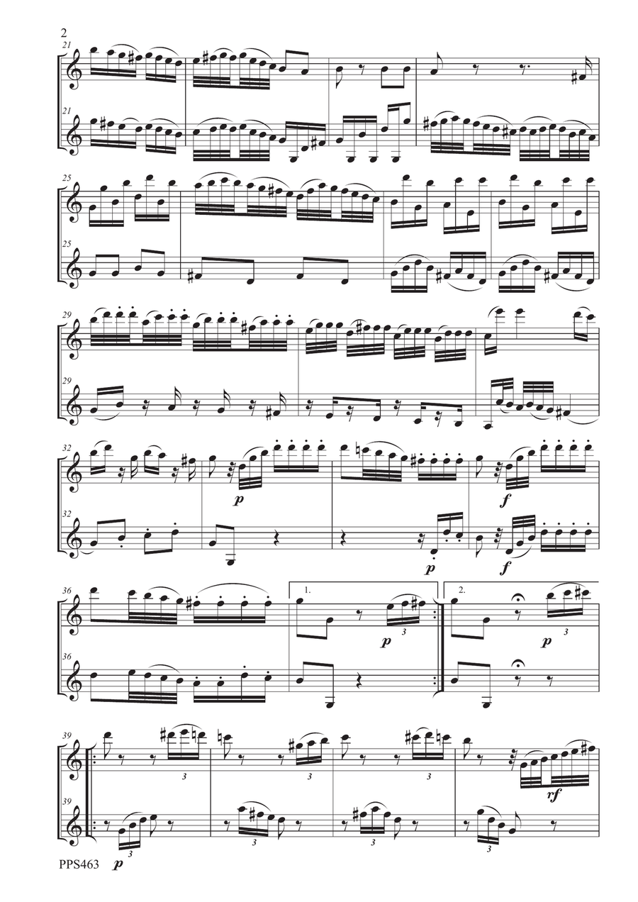 FIALA: DUETTO IN Bb for clarinet & bass Clarinet Woodwind Duet scores gallery preview page 2