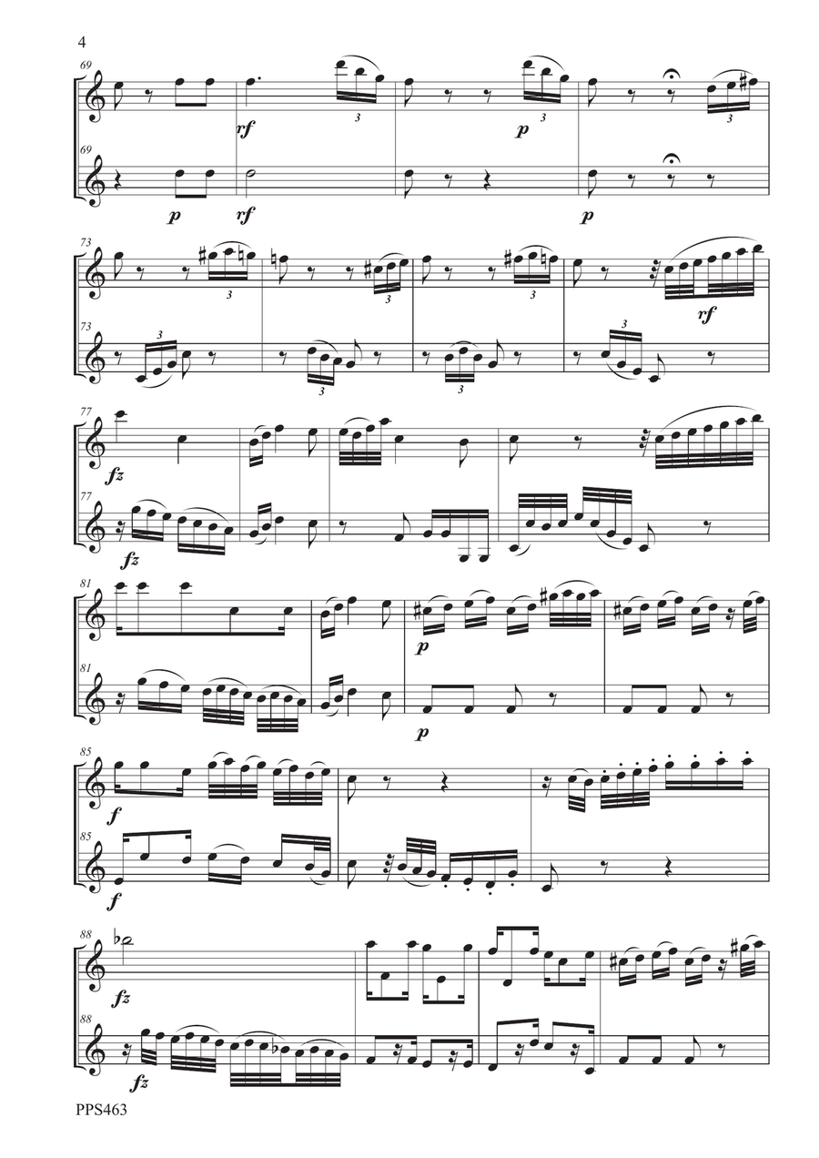 FIALA: DUETTO IN Bb for clarinet & bass Clarinet Woodwind Duet scores gallery preview page 4