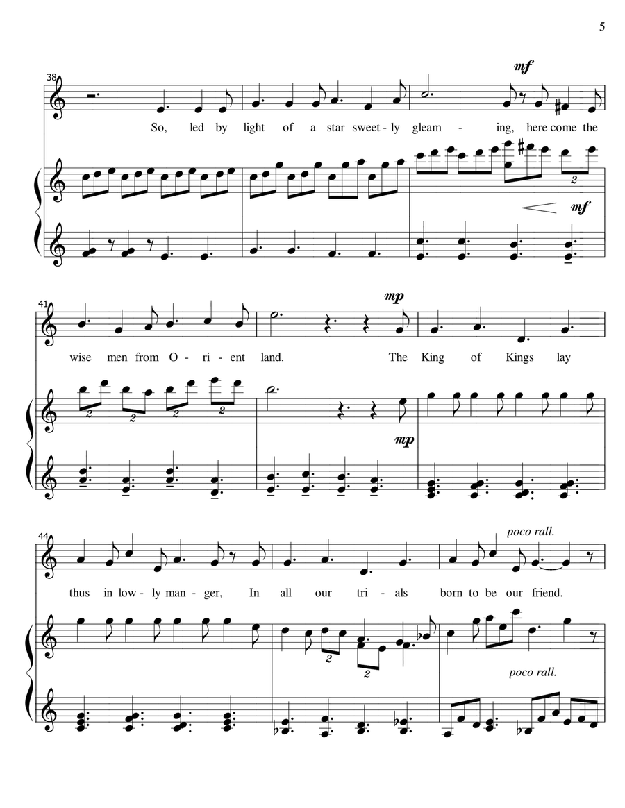 O Holy Night - voice and piano, high voice in C Piano, Vocal scores gallery preview page 5