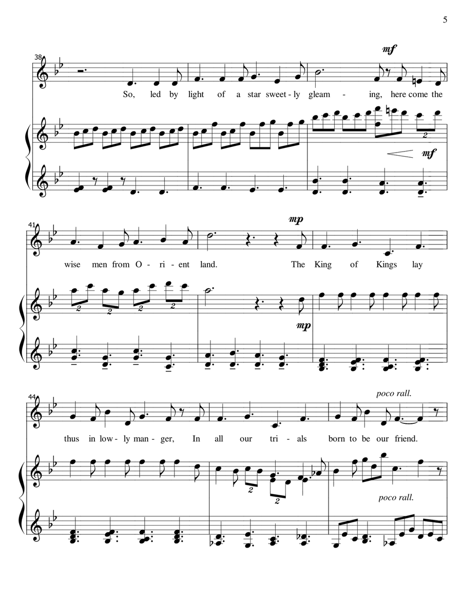 O Holy Night - voice and piano, medium voice in Bb Piano, Vocal scores gallery preview page 5