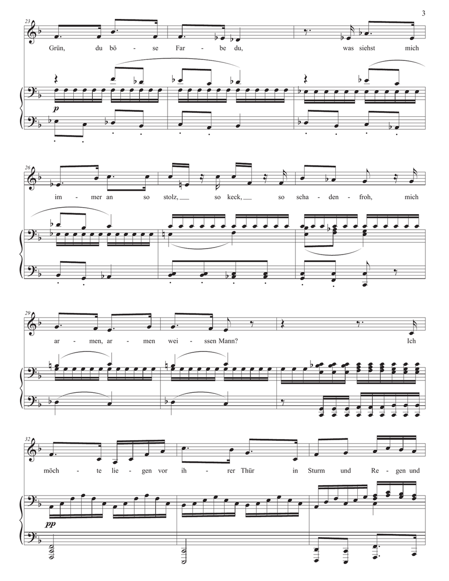 SCHUBERT: Die böse Farbe, D. 795 no. 17 (transposed to F major) Piano, Vocal scores gallery preview page 4
