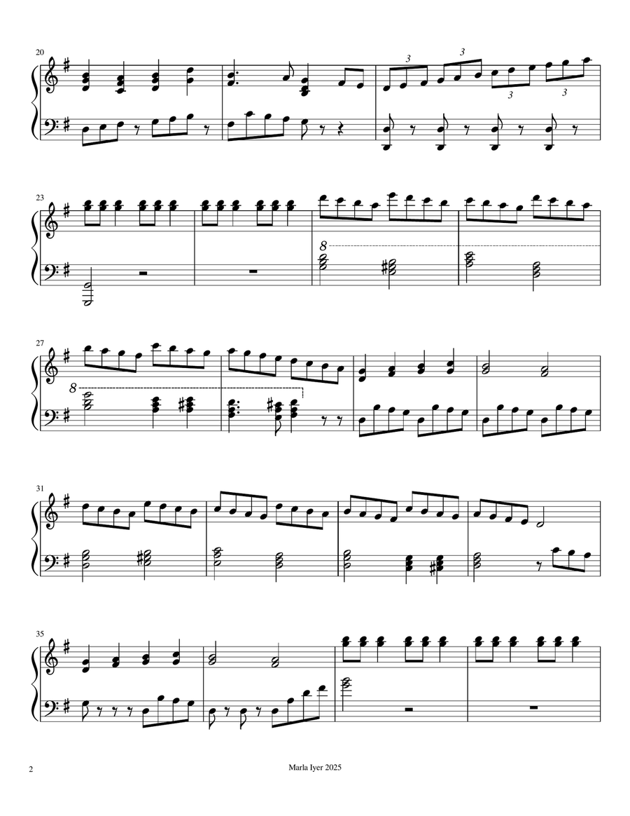 Angels We Have Heard On High Piano Solo scores gallery preview page 2