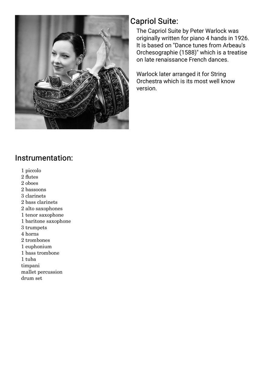 Capriol Suite for Band Capriol Suite for Band Concert Band scores gallery preview page 2