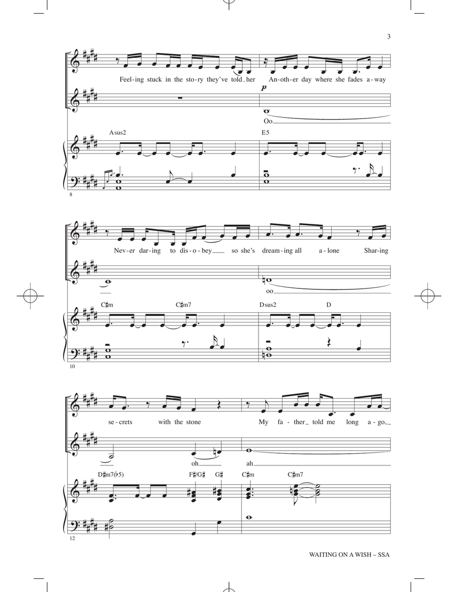 Waiting On A Wish (from Snow White) (arr. Mac Huff) SSA scores gallery preview page 2