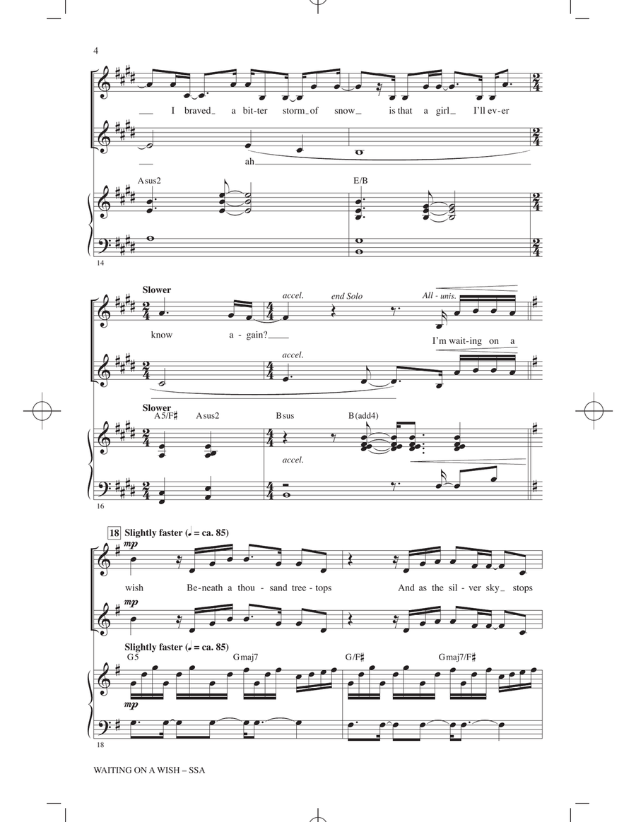 Waiting On A Wish (from Snow White) (arr. Mac Huff) SSA scores gallery preview page 3