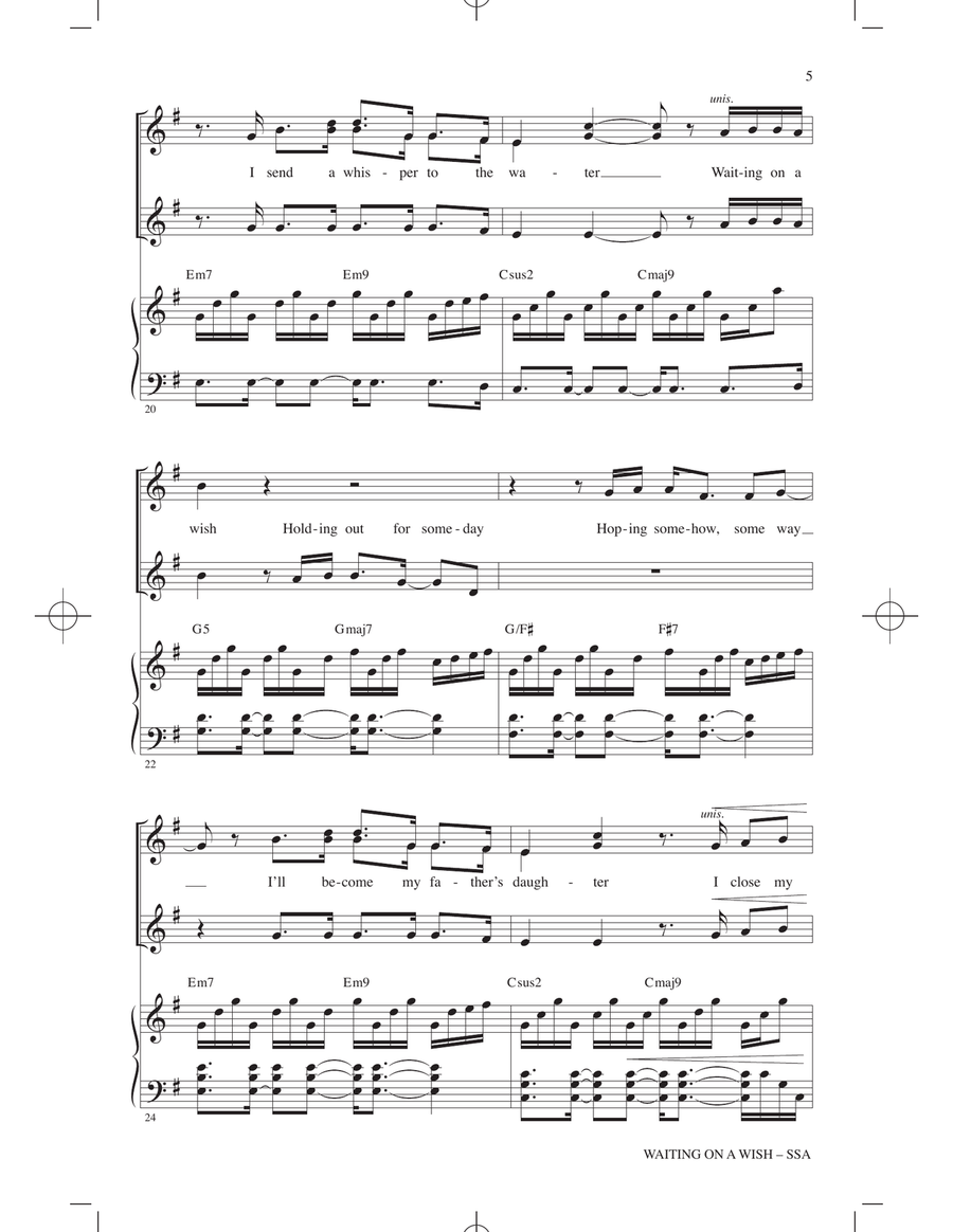 Waiting On A Wish (from Snow White) (arr. Mac Huff) SSA scores gallery preview page 4
