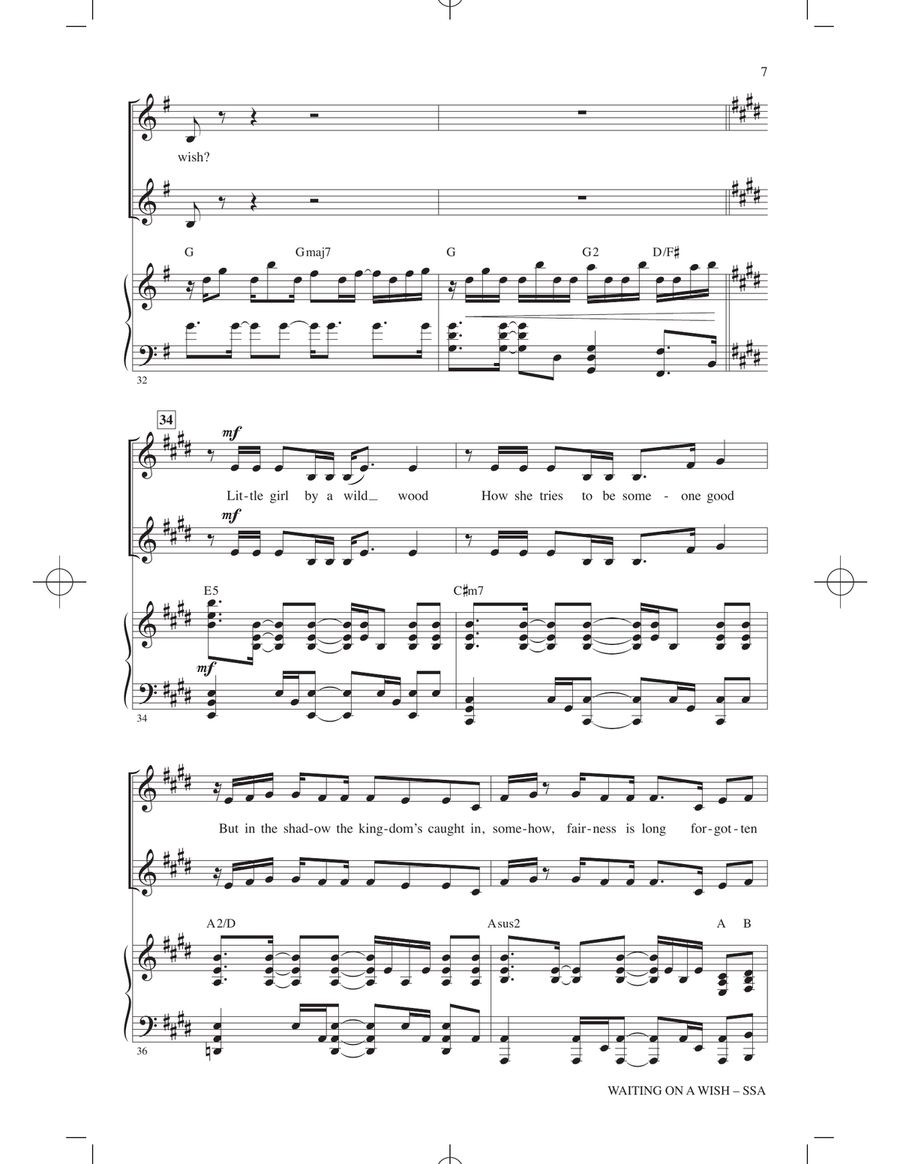 Waiting On A Wish (from Snow White) (arr. Mac Huff) SSA scores gallery preview page 6