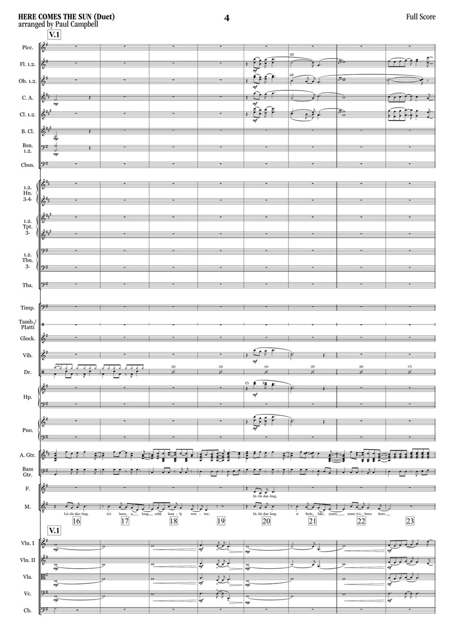 Here Comes The Sun Full Orchestra scores gallery preview page 4
