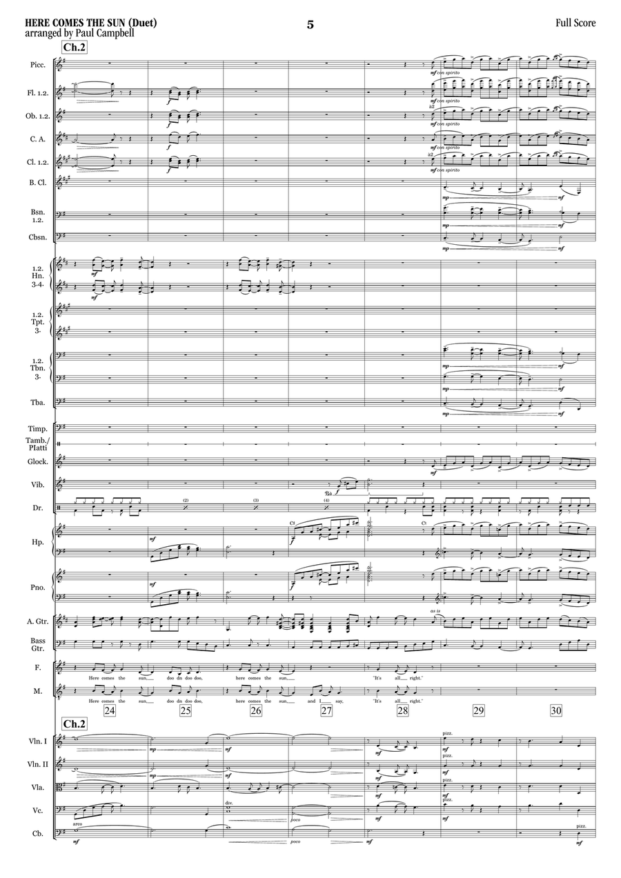 Here Comes The Sun Full Orchestra scores gallery preview page 5