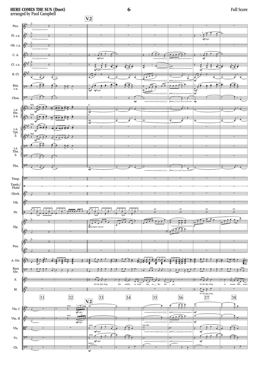 Here Comes The Sun Full Orchestra scores gallery preview page 6