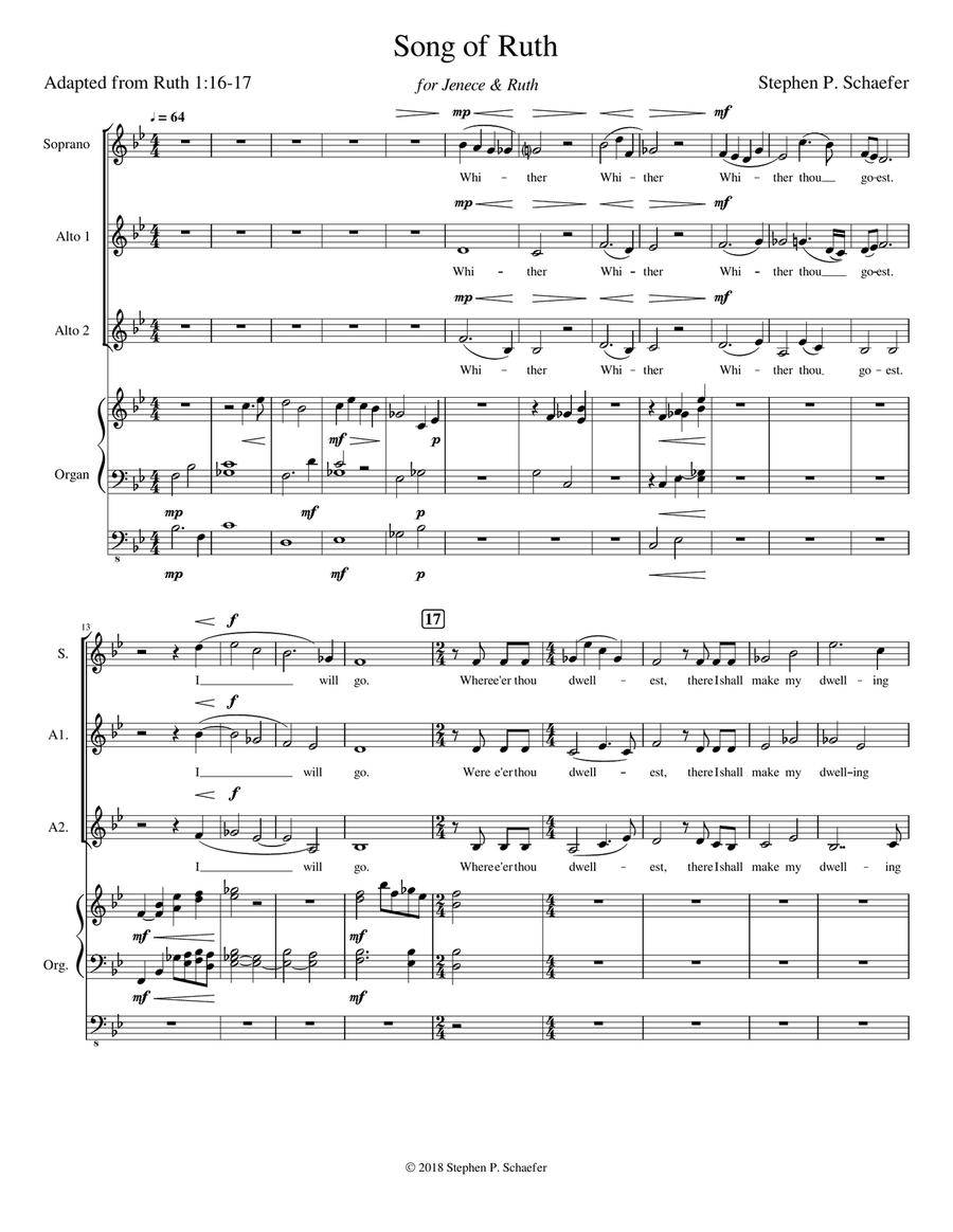 Song of Ruth Song of Ruth Women's Choir scores gallery preview page 1