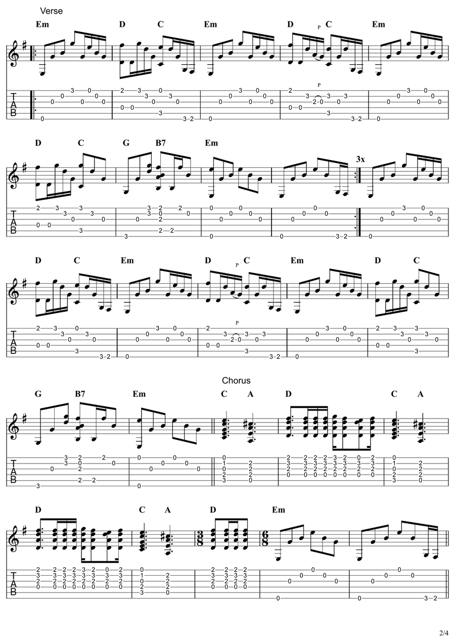Nothing Else Matters Nothing Else Matters Acoustic Guitar scores gallery preview page 2