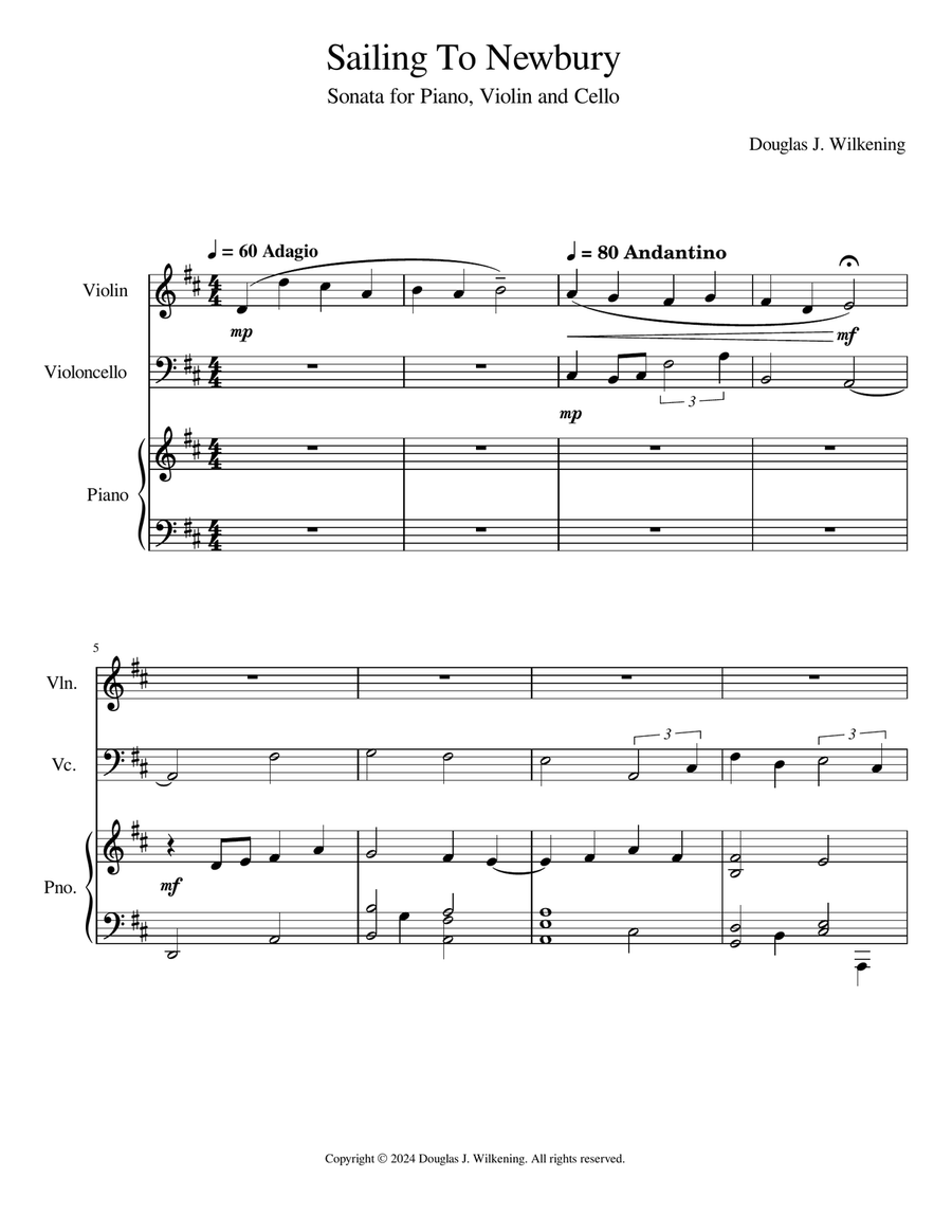 Sailing To Newbury Sailing To Newbury Piano Trio scores gallery preview page 1