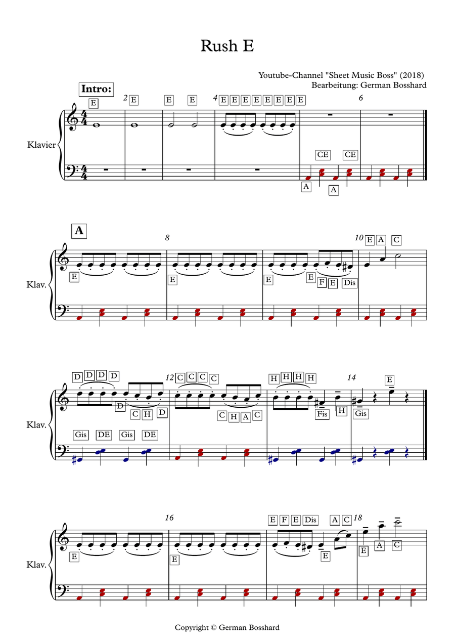 Rush E Rush E Easy Piano scores gallery preview page 1