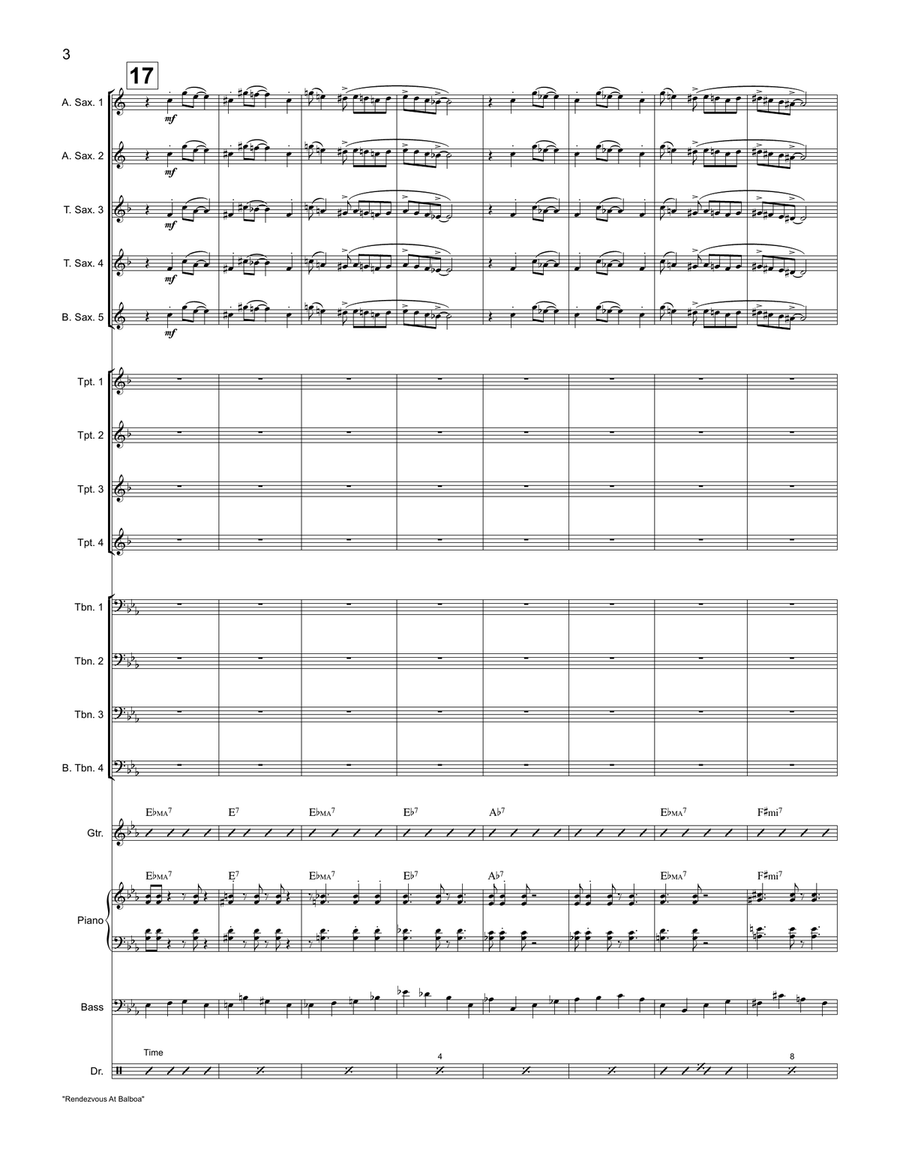 Rendezvous at Balboa Rendezvous at Balboa Jazz Ensemble scores gallery preview page 3
