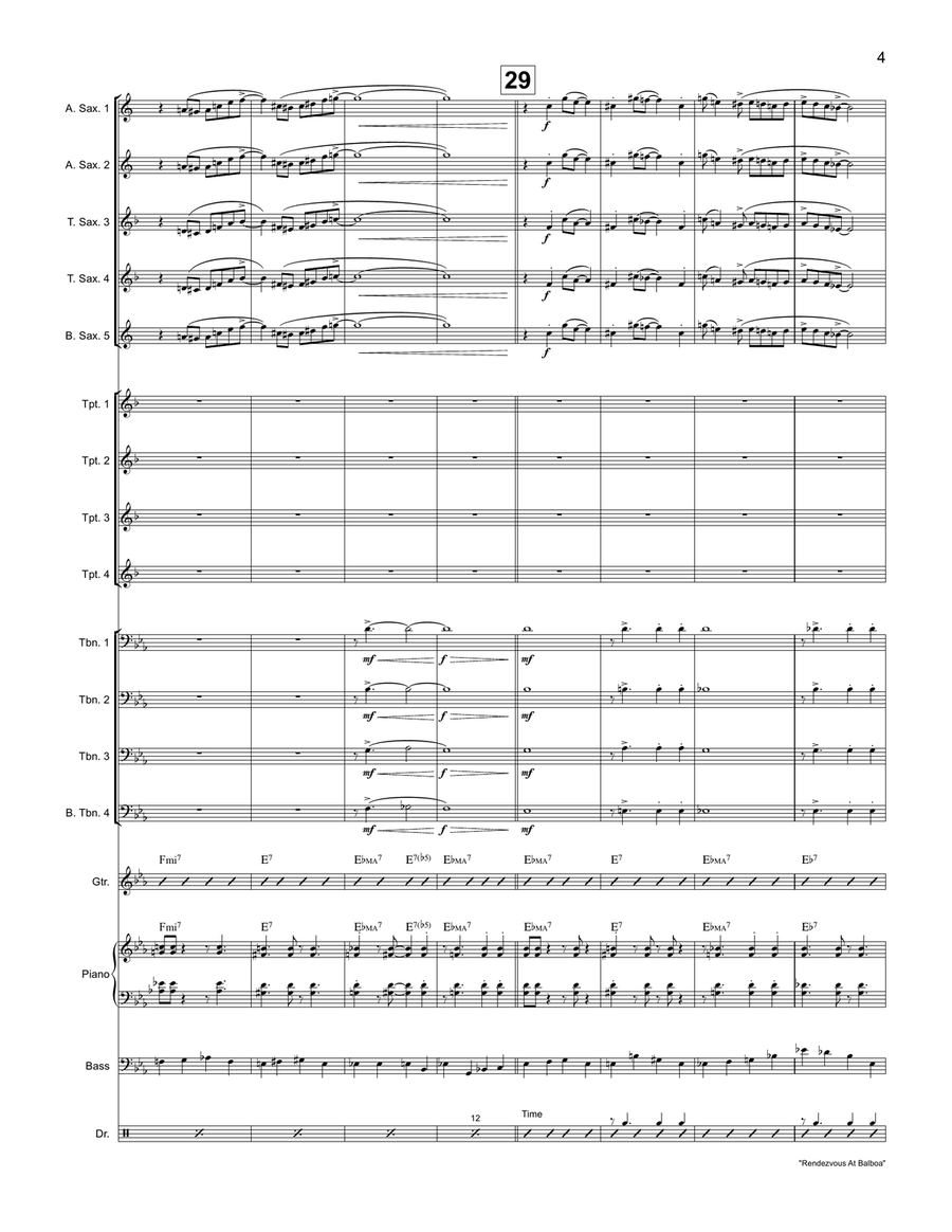 Rendezvous at Balboa Rendezvous at Balboa Jazz Ensemble scores gallery preview page 4