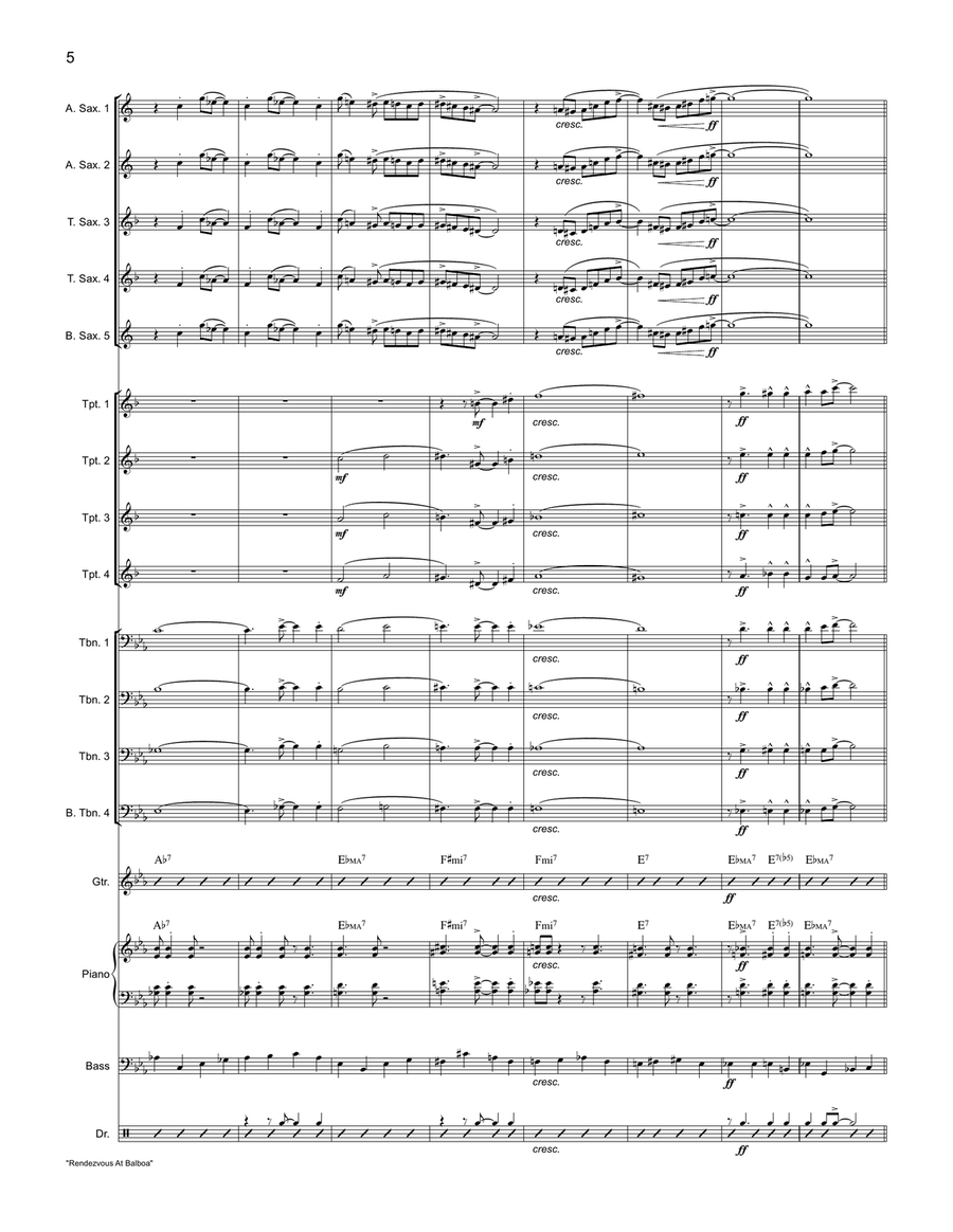 Rendezvous at Balboa Rendezvous at Balboa Jazz Ensemble scores gallery preview page 5