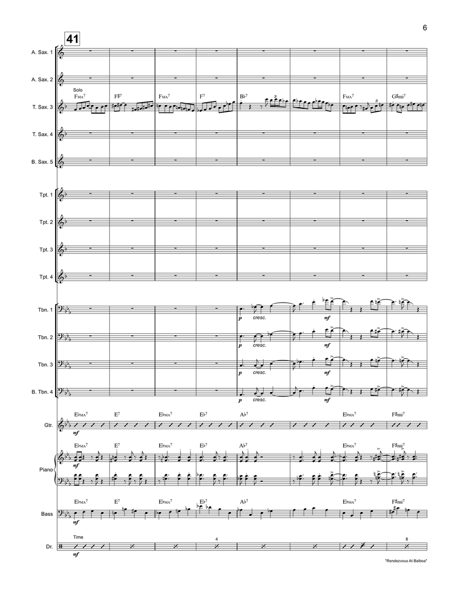 Rendezvous at Balboa Rendezvous at Balboa Jazz Ensemble scores gallery preview page 6