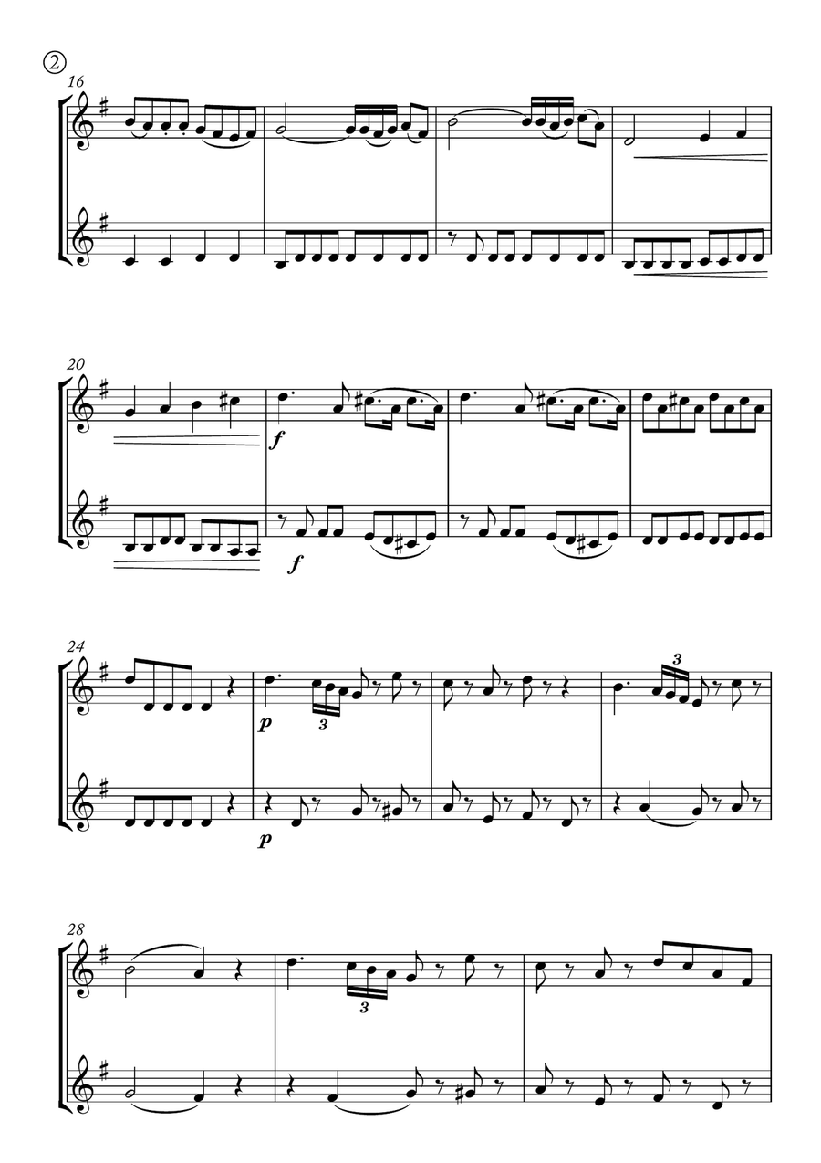 Eine kleine Nachtmusik Eine kleine Nachtmusik Trumpet Duet scores gallery preview page 2
