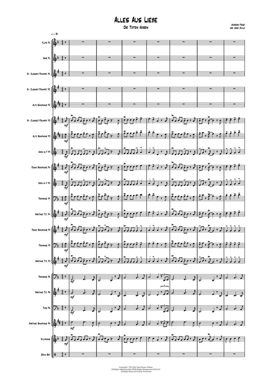 Alles Aus Liebe Alles Aus Liebe Concert Band scores gallery preview page 1
