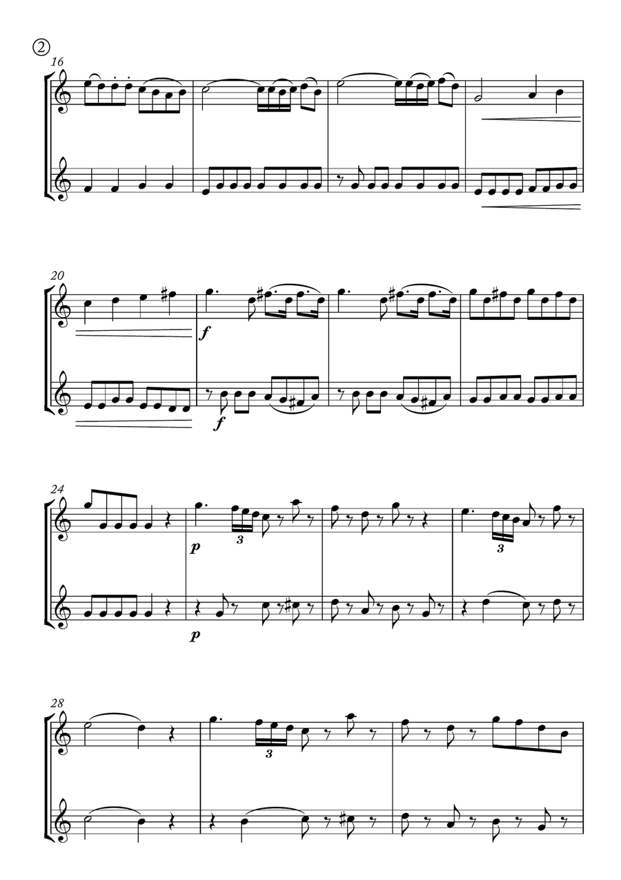 Eine kleine Nachtmusik Eine kleine Nachtmusik Woodwind Duet scores gallery preview page 2