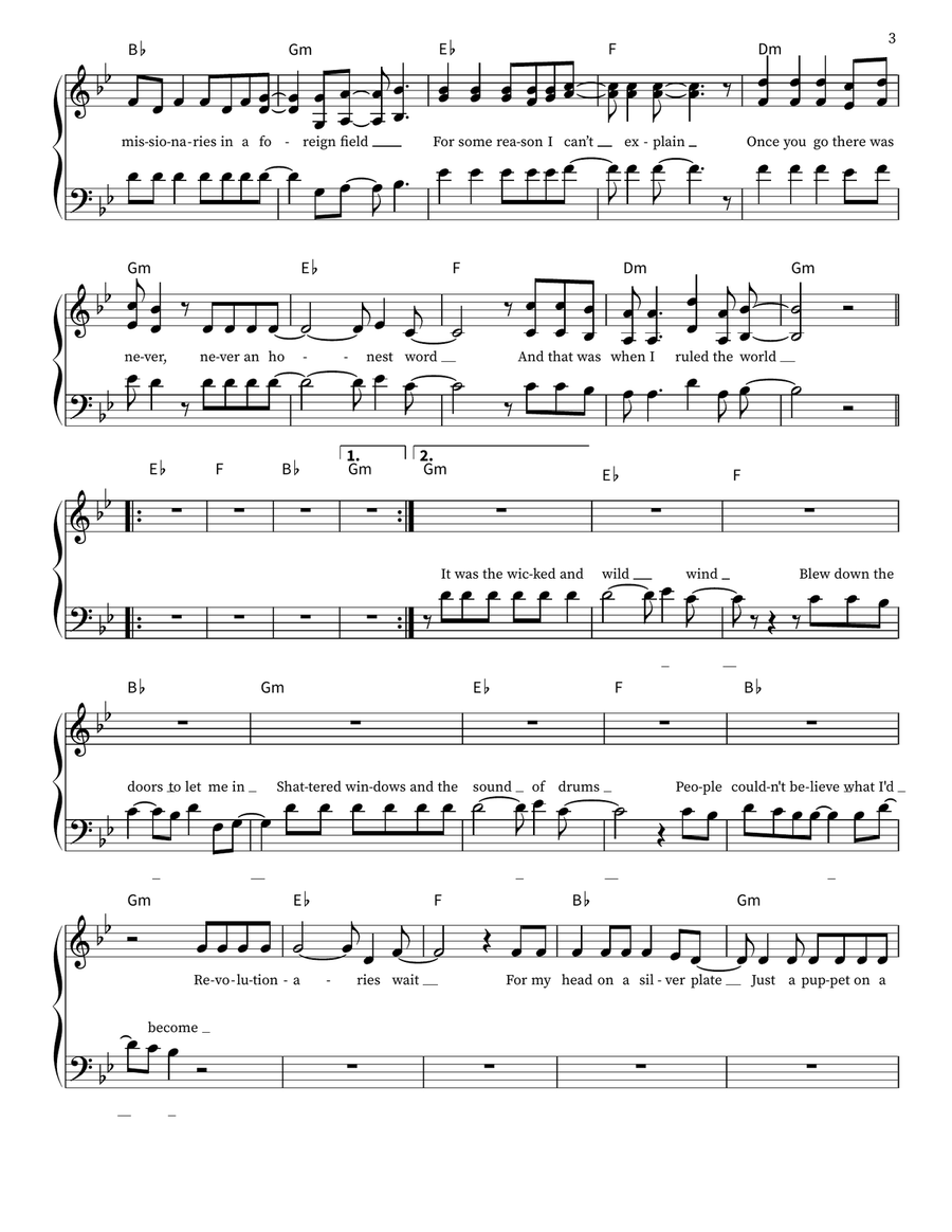 Viva La Vida Viva La Vida 3-Part scores gallery preview page 3
