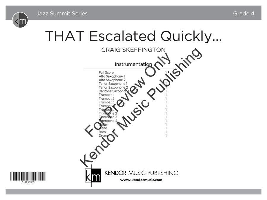 THAT Escalated Quickly... (Score) Jazz Ensemble - Sheet Music page 2