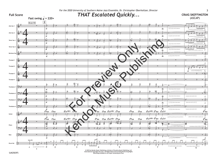 THAT Escalated Quickly... (Score) Jazz Ensemble - Sheet Music page 4