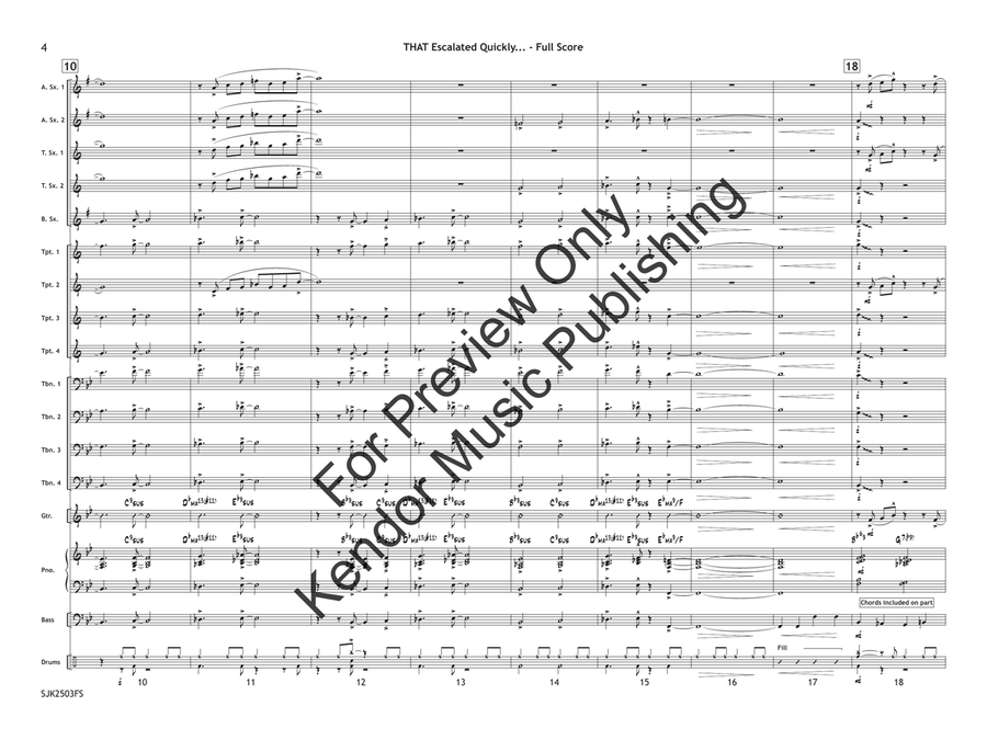 THAT Escalated Quickly... (Score) Jazz Ensemble - Sheet Music page 5
