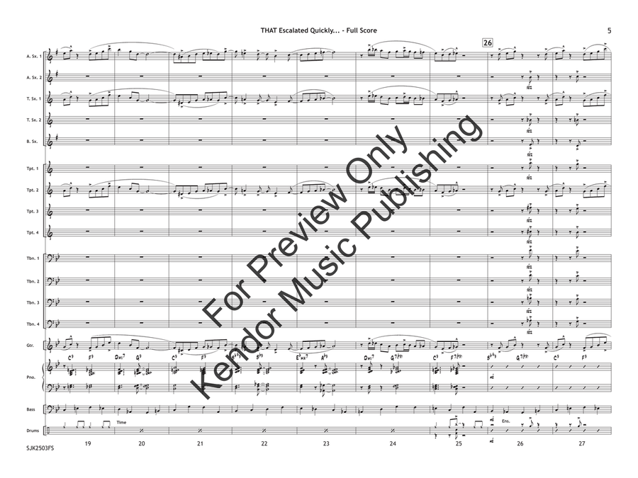 THAT Escalated Quickly... (Score) Jazz Ensemble - Sheet Music page 6