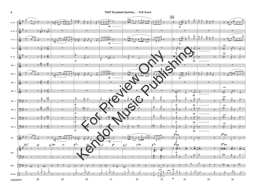 THAT Escalated Quickly... (Score) Jazz Ensemble - Sheet Music page 7