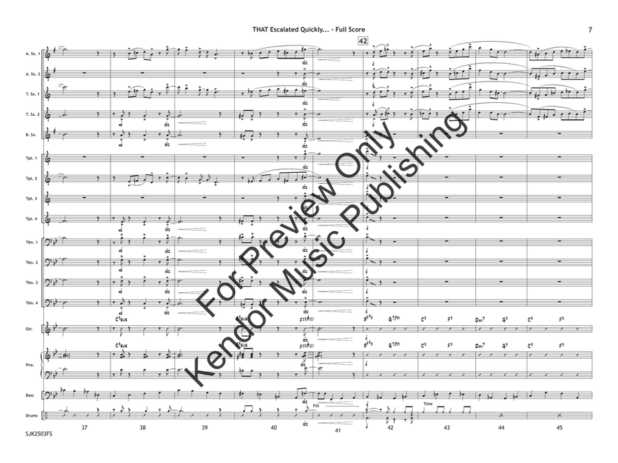 THAT Escalated Quickly... (Score) Jazz Ensemble - Sheet Music page 8