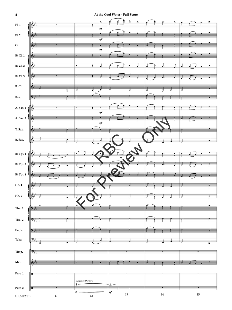 At the Cool Water (score) Concert Band scores gallery preview page 5