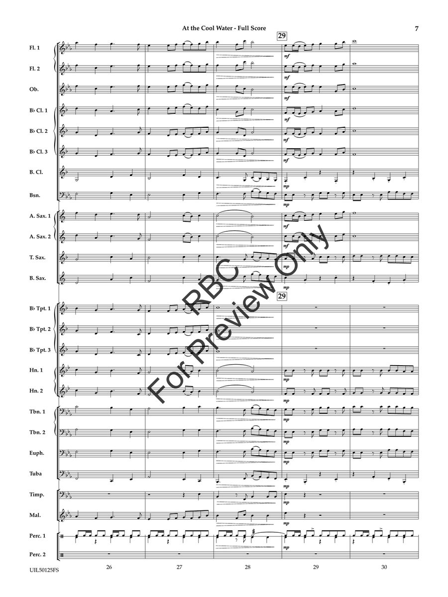 At the Cool Water (score) Concert Band scores gallery preview page 8