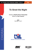 To Greet the Night (TBB)