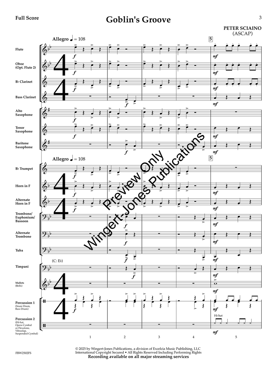 Goblin's Groove Goblin's Groove Concert Band scores gallery preview page 4