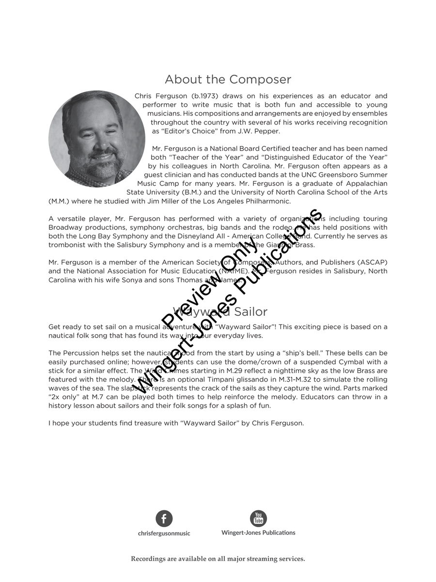 Wayward Sailor (Score) Wayward Sailor (Score) Concert Band scores gallery preview page 3